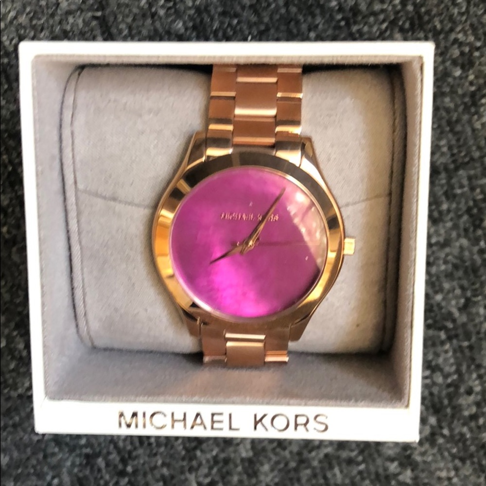 MK Michael Kors MK3550 slim Rose Gold watch NWT